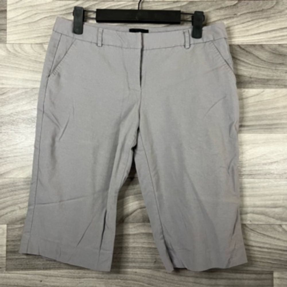 Star City Womens Chino Shorts Gray Slash‎ Pockets Mid Rise Khakis Casual 5